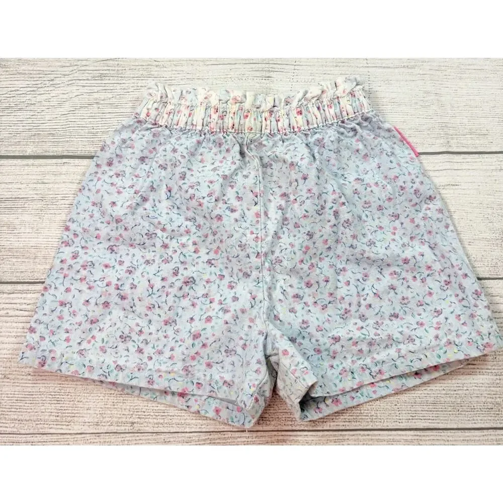 OshKosh Vintage Floral Paper Bag Waist Elastic Shorts Multicolor Size 3T